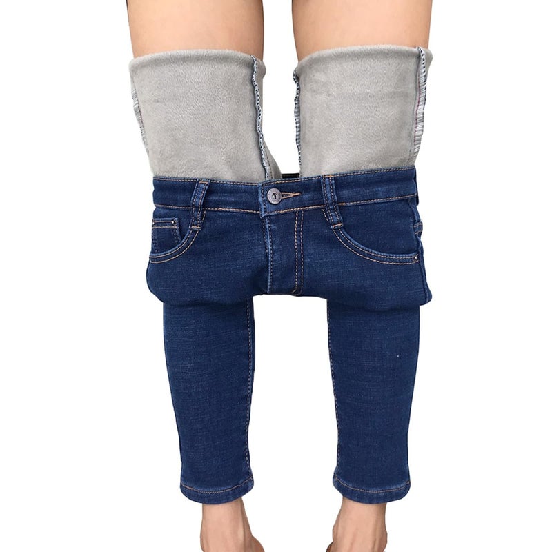 heipeiwa Womens Winter Jeans Fleece Lined Jeans Thermal Thick Skinny Denim Pants Slim Stretch Warm Jeggings - Image 1